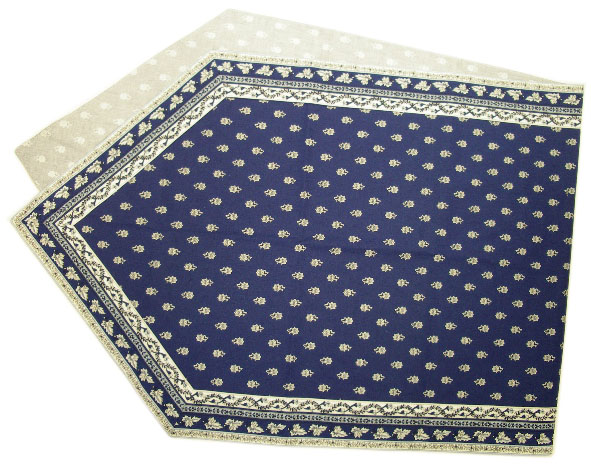 Provencal Table center - runner (Mireille_feuille. navy blue) - Click Image to Close